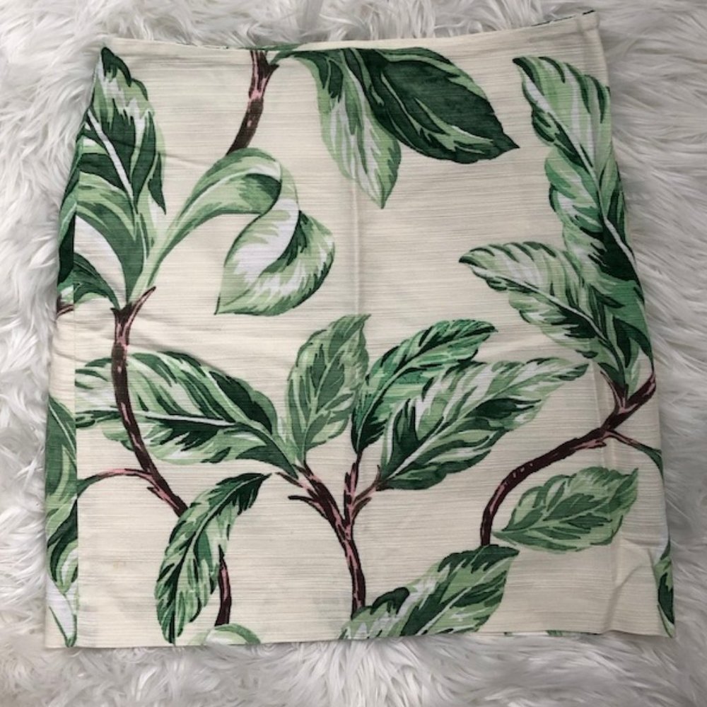 Ann Taylor Tropical Palm Leaf Linen Blend Skirt